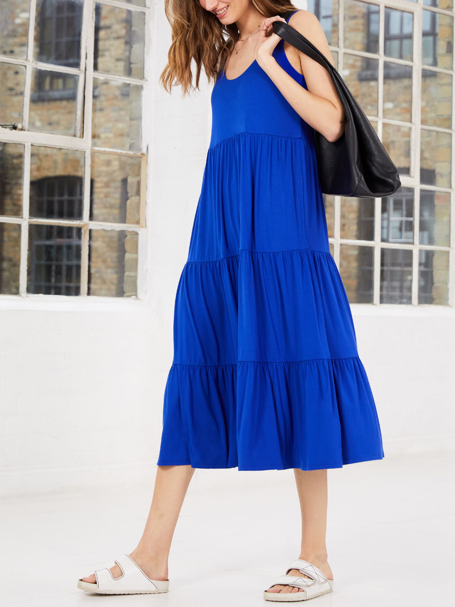 Baukjen Beth Tiered Jersey Midi Dress, Royal Blue