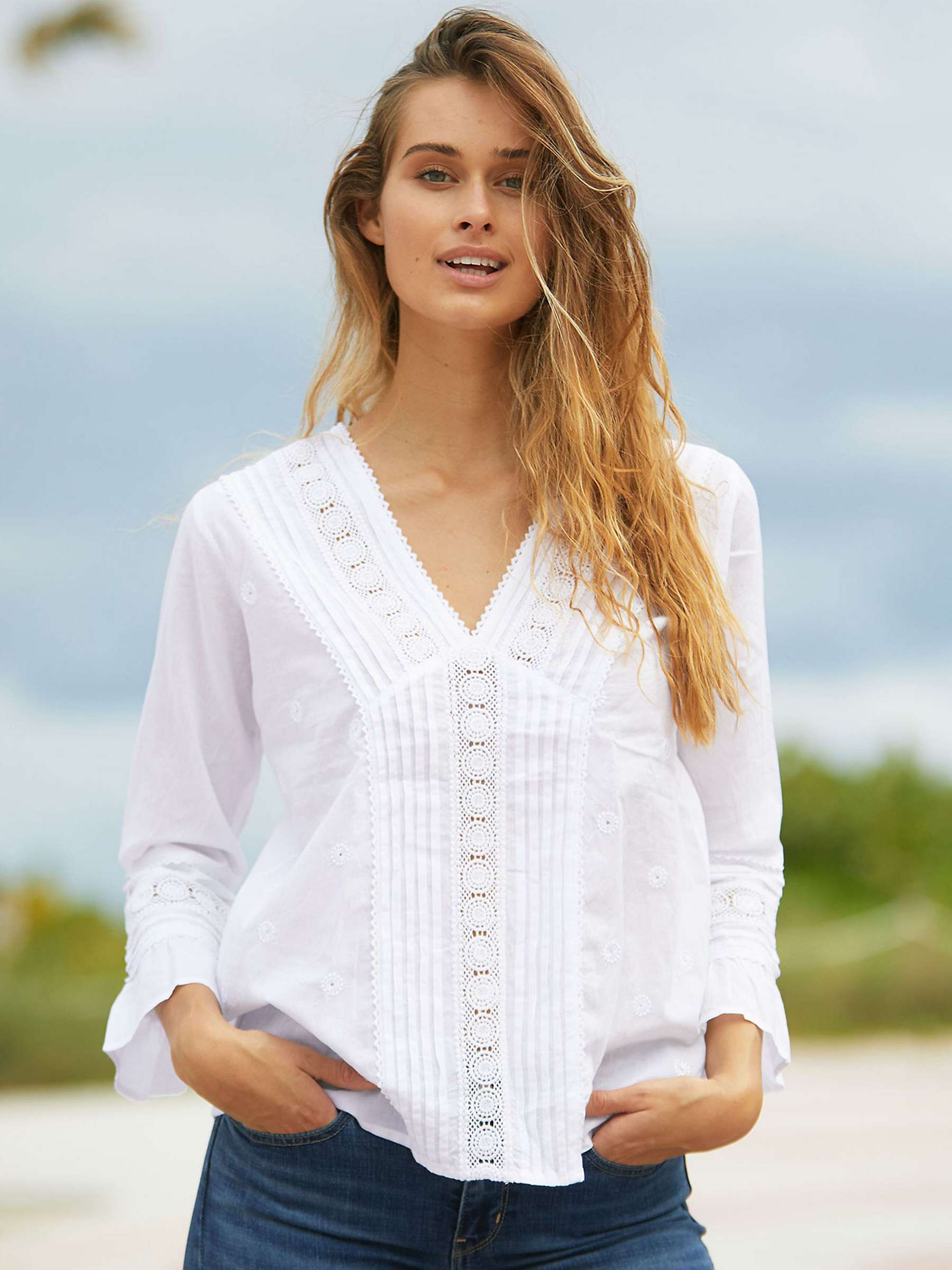 Buy Aspiga Embroidered Organic Cotton Blouse Online at johnlewis.com