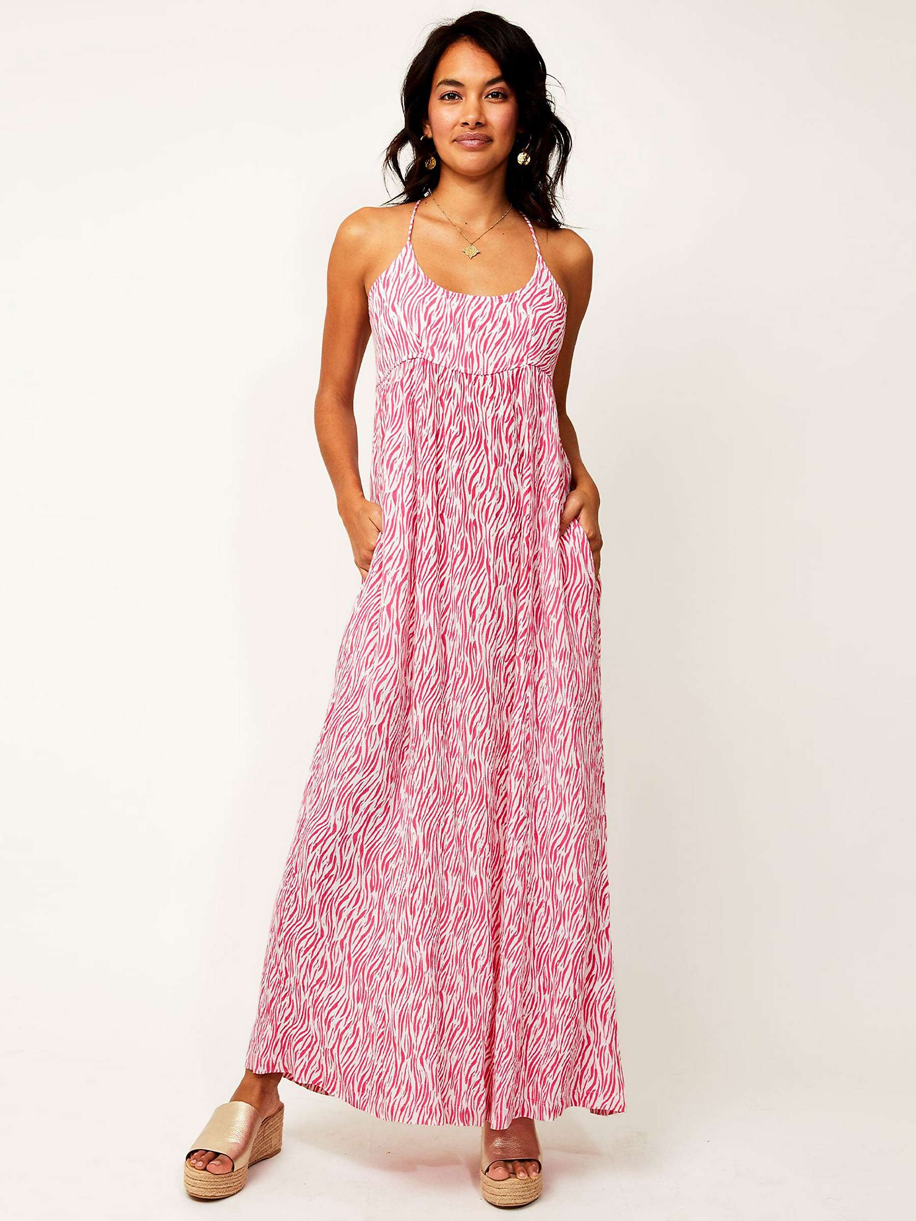 Aspiga Lenu Zebra Print Maxi Dress, Hot Pink at John Lewis & Partners