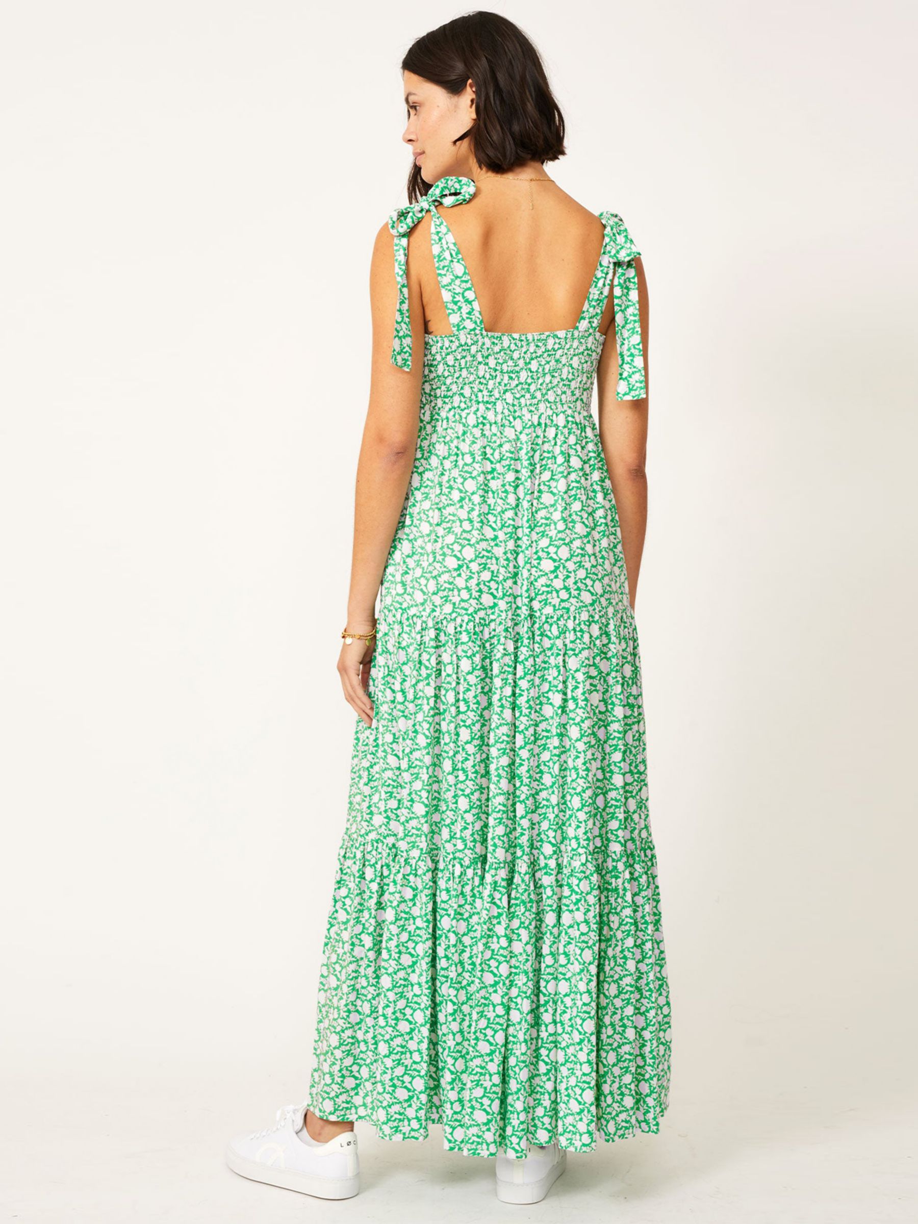 Aspiga Tabitha Floral Tiered Maxi Dress Flower Green at John