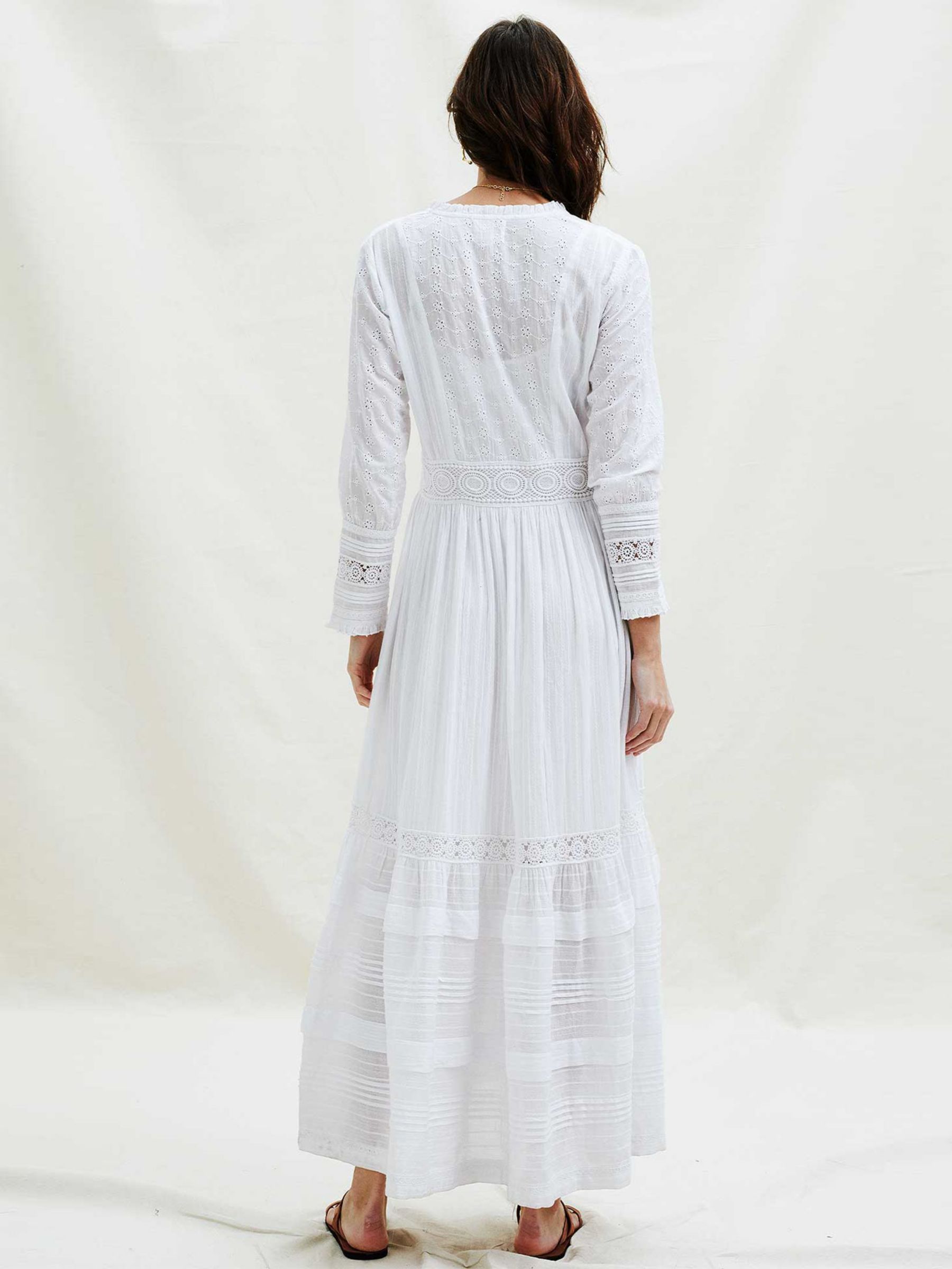 Buy Aspiga Broderie Maxi Dress, White Online at johnlewis.com