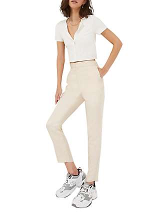 French Connection Arlo Drape Tapered Trousers, Sand Dollar