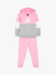adidas Baby Colour Block Logo Tracksuit, Pink