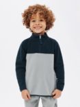John Lewis Kids' Colour Block Quarter Zip Neck Fleece, Grey