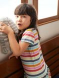 Polarn O. Pyret Kids' GOTS Organic Stripe Print Dress, White/Multi
