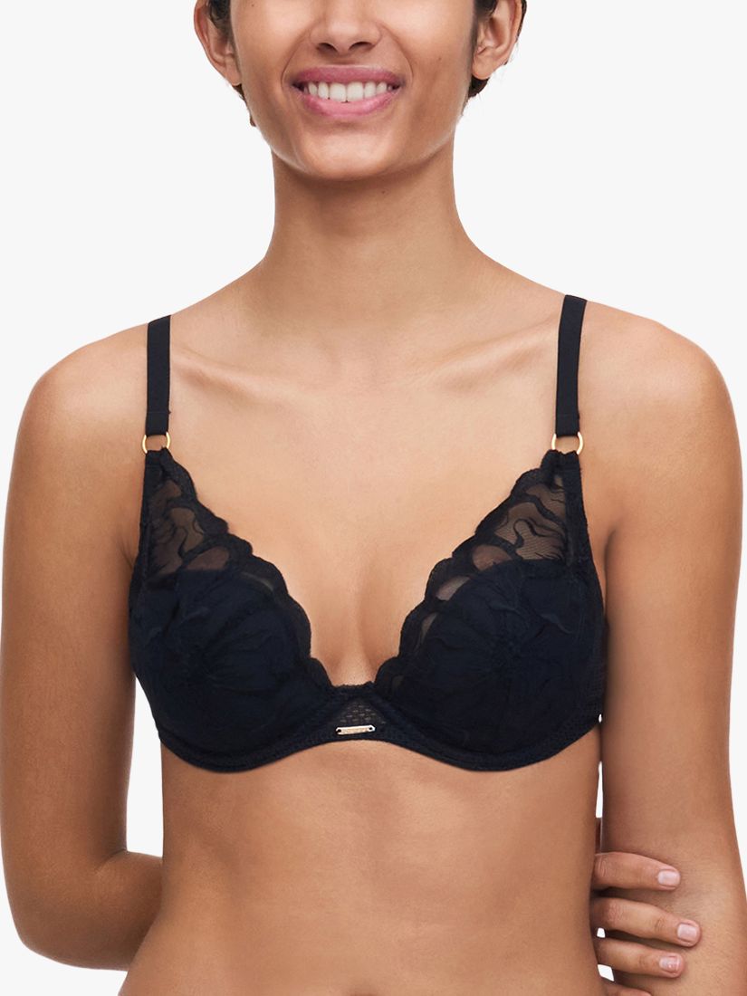 CHANTELLE Festivité stretch-lace and tulle underwired plunge bra