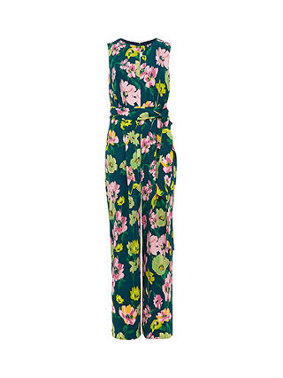Phase Eight Effie Floral Jumpsuit, Teal/Multi