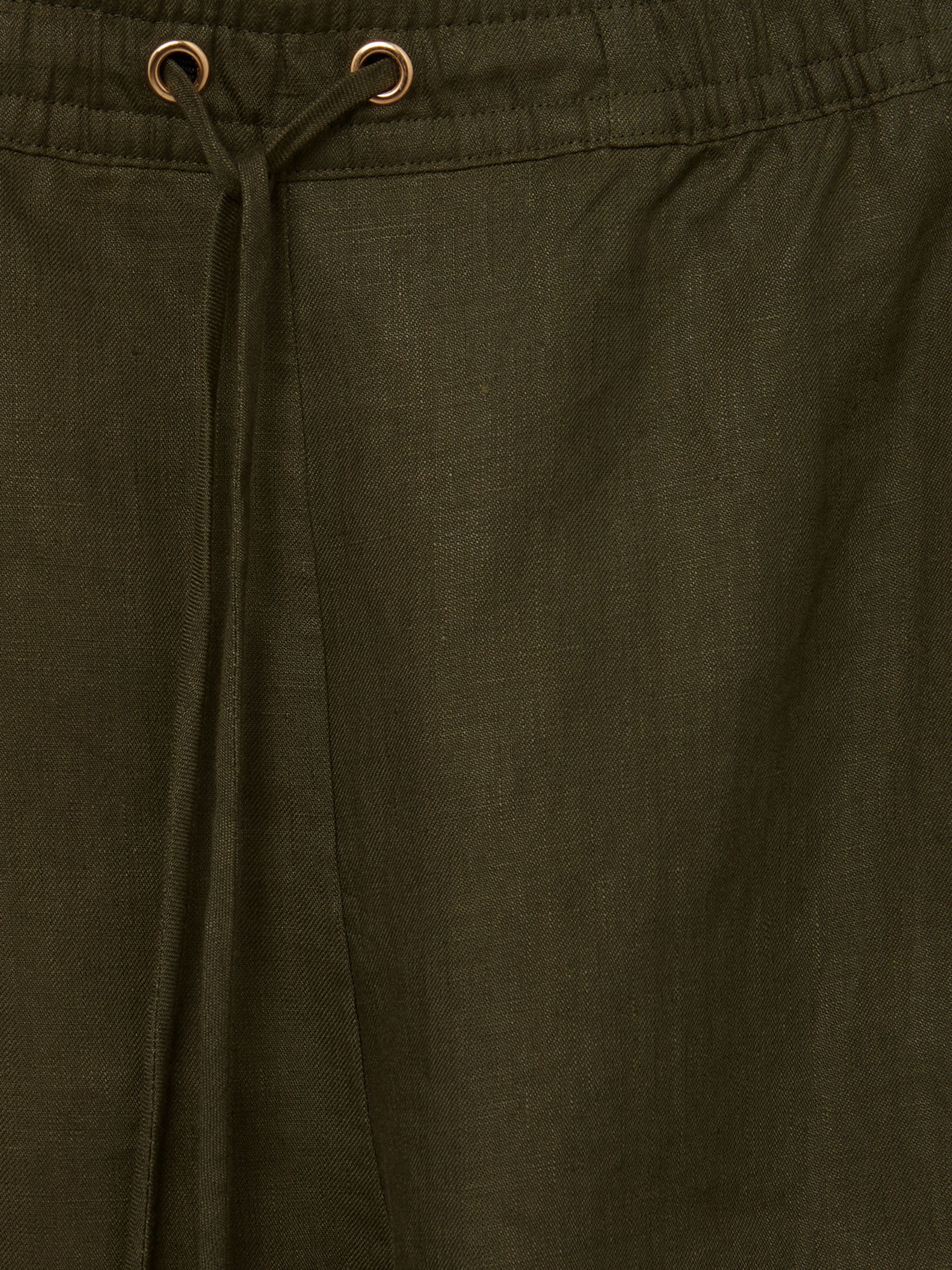 Phase Eight Drawstring Linen Trousers, Khaki, 8