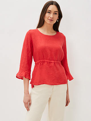 Phase Eight Iola Linen Channel Waist Blouse