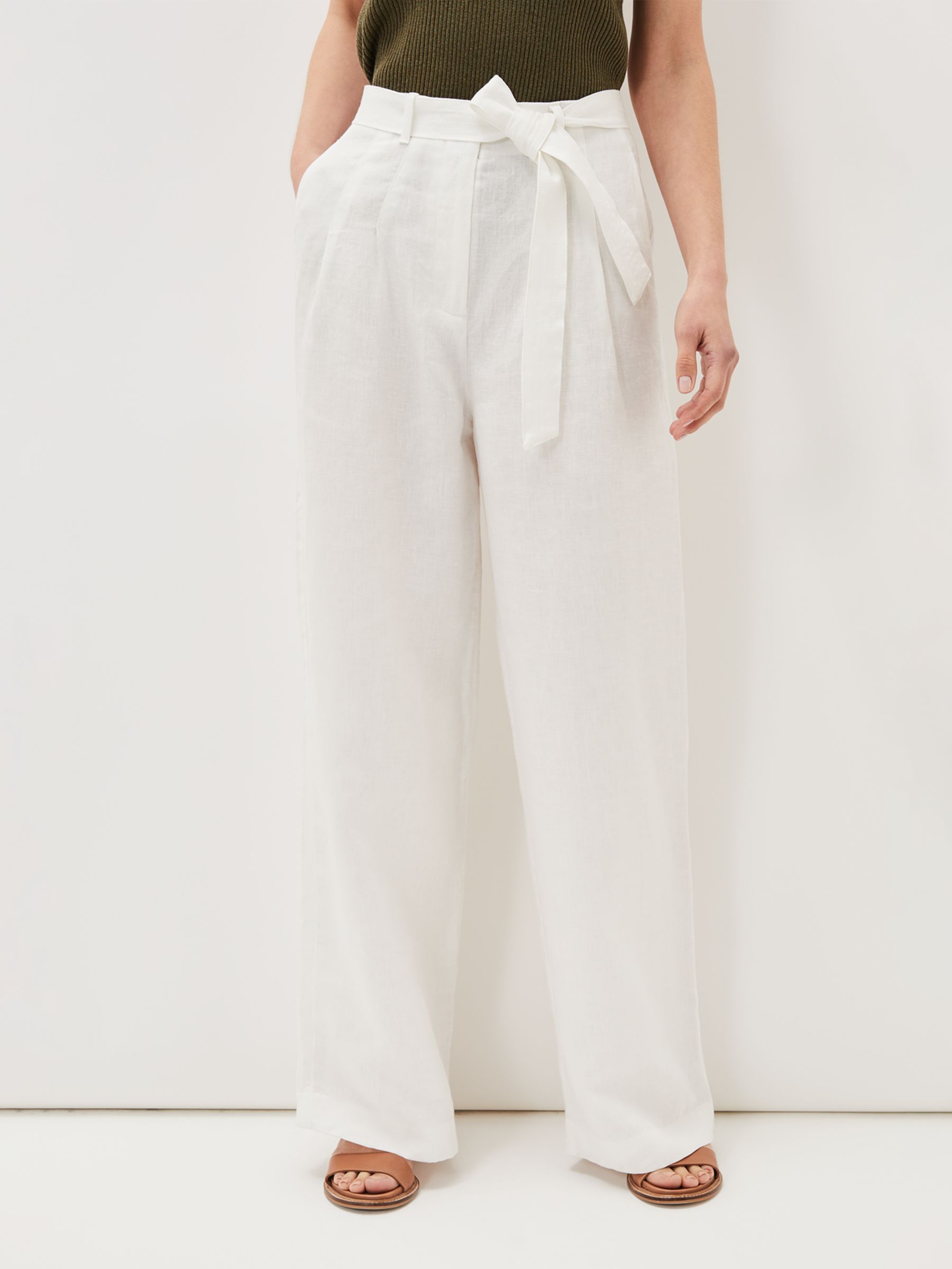 Buy Phase Eight Aaliyah Linen Belted Trousers Online at johnlewis.com