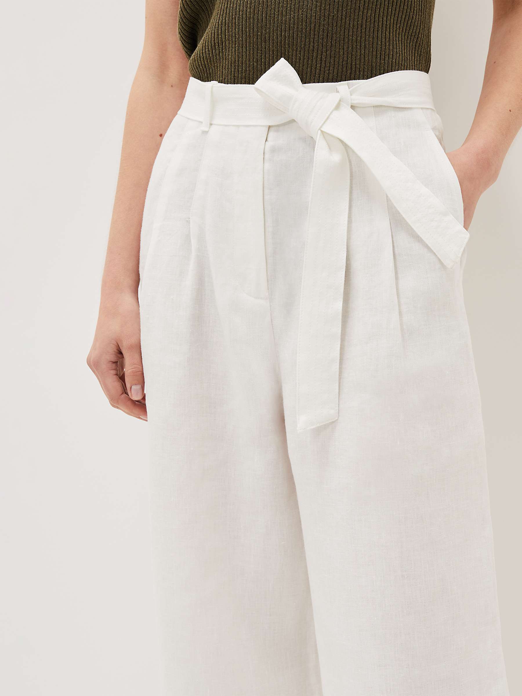 Buy Phase Eight Aaliyah Linen Belted Trousers Online at johnlewis.com