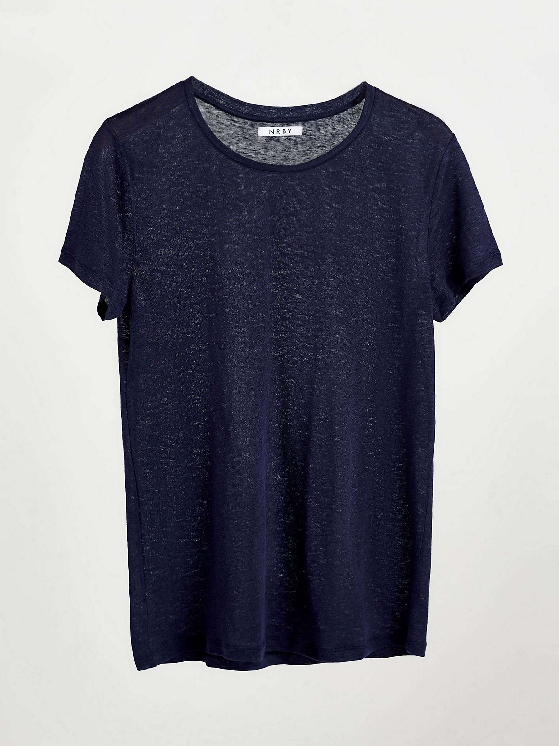 NRBY Charlie Linen T-Shirt, Navy at John Lewis & Partners