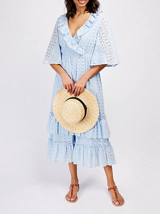 Somerset by Alice Temperley Broderie Anglaise Midi Dress, Blue