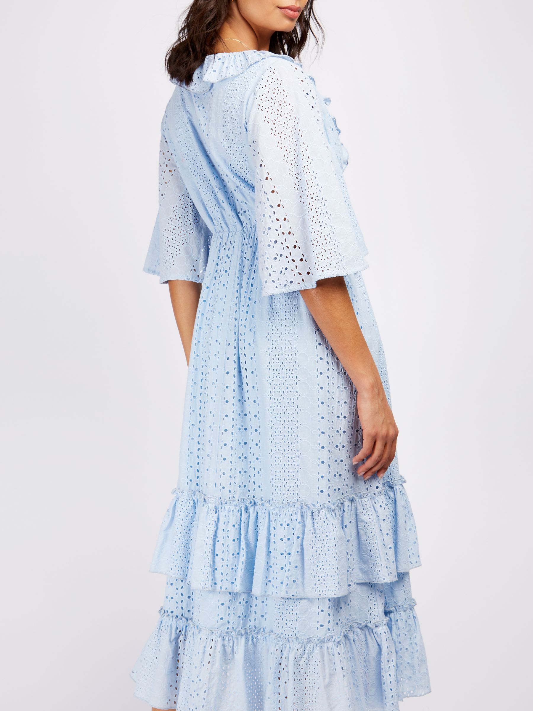 Somerset by Alice Temperley Broderie Anglaise Midi Dress, Blue at John ...