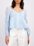 Somerset by Alice Temperley Broderie Blouse, Ice Blue
