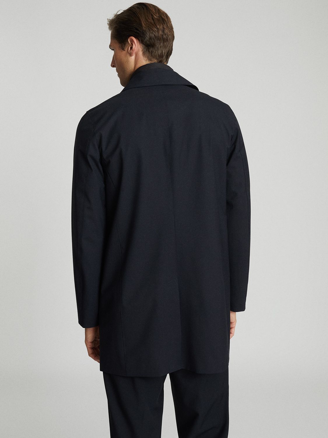 Reiss Perrin Mac Coat, Navy at John Lewis & Partners