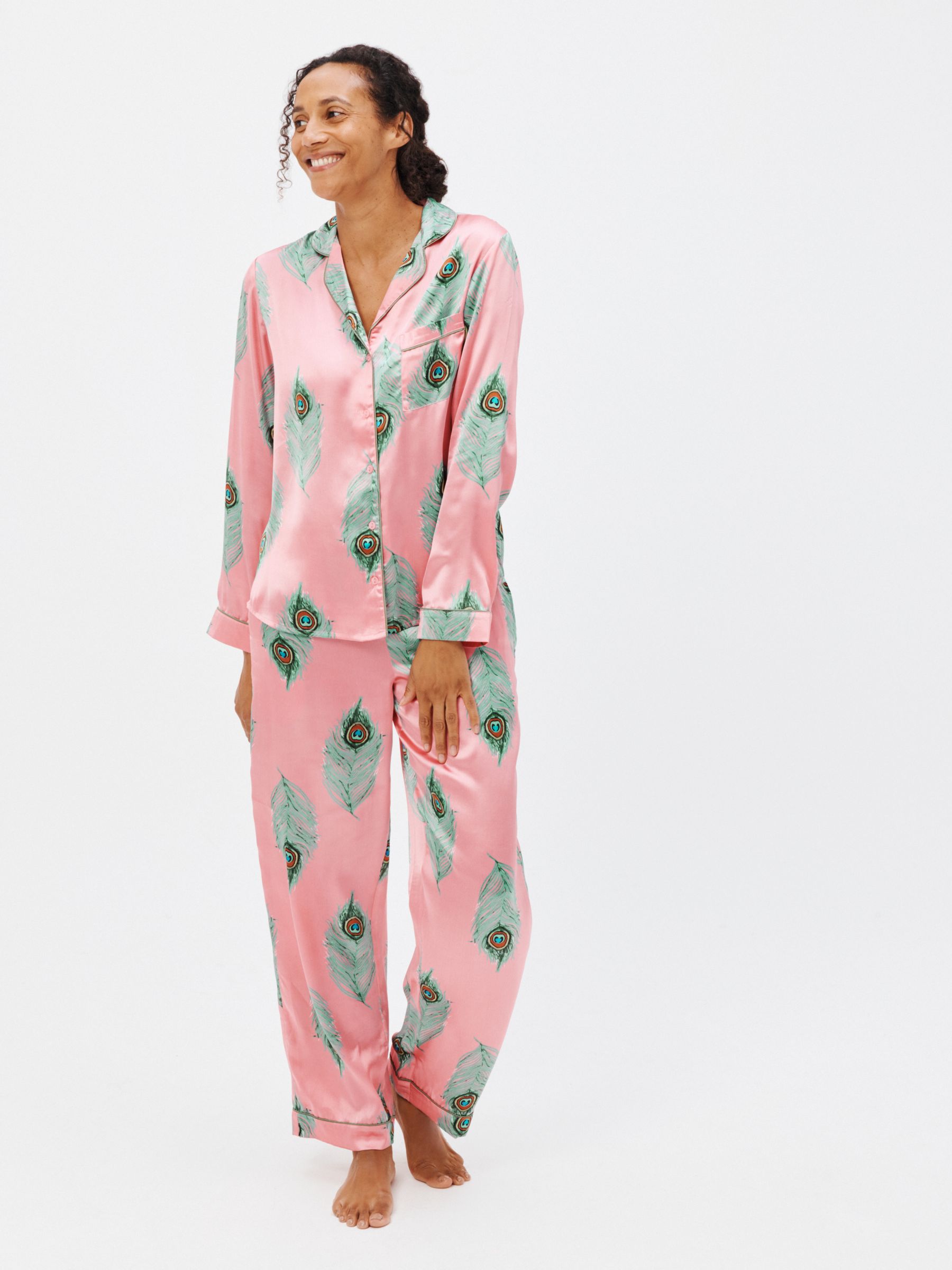 Truly Cami Silk Satin Pyjamas, Midnight at John Lewis & Partners