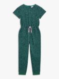 John Lewis ANYDAY Kids' Abstract Heart Animal Print Jersey Jumpsuit, Green