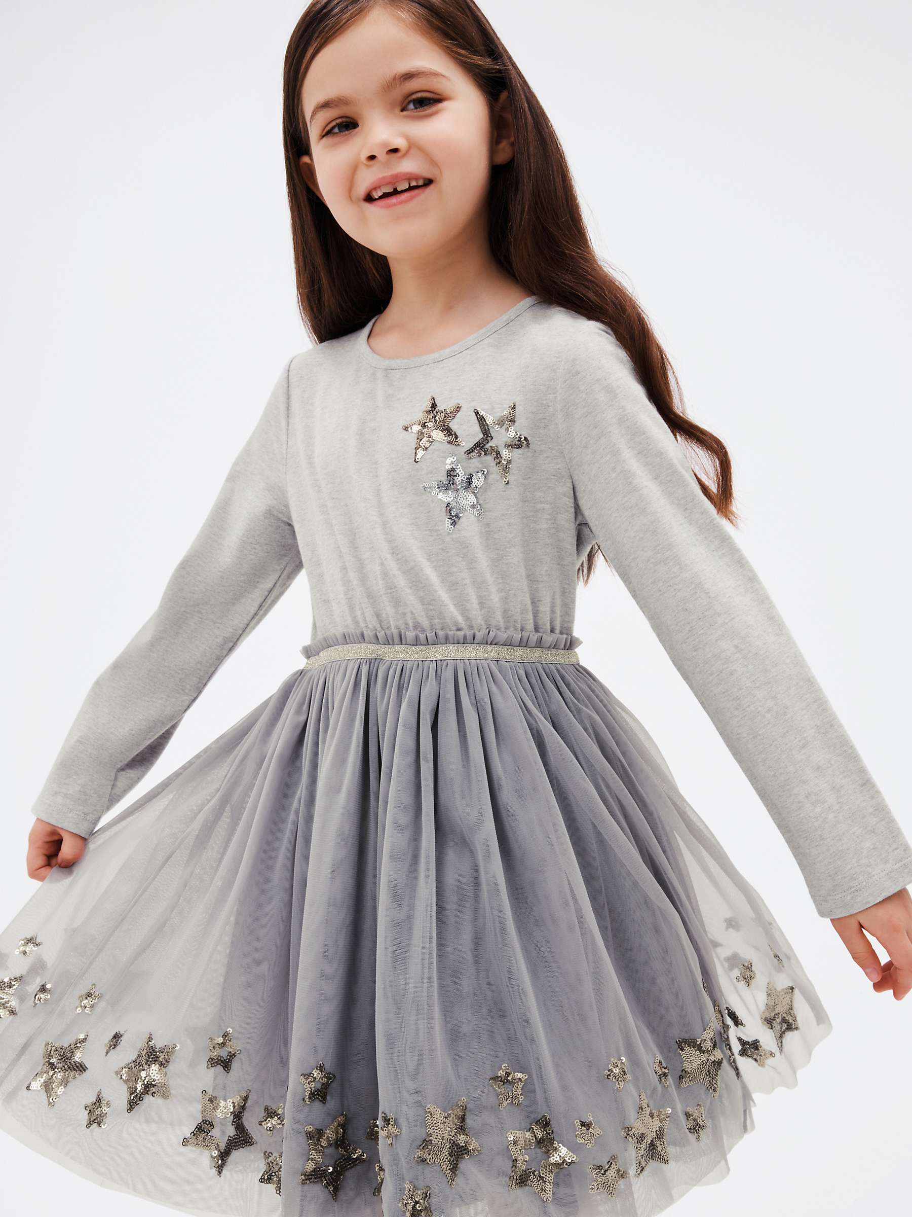 Buy John Lewis Kids' Sequin Star Jersey Top Tulle Skirt Dress Online at johnlewis.com