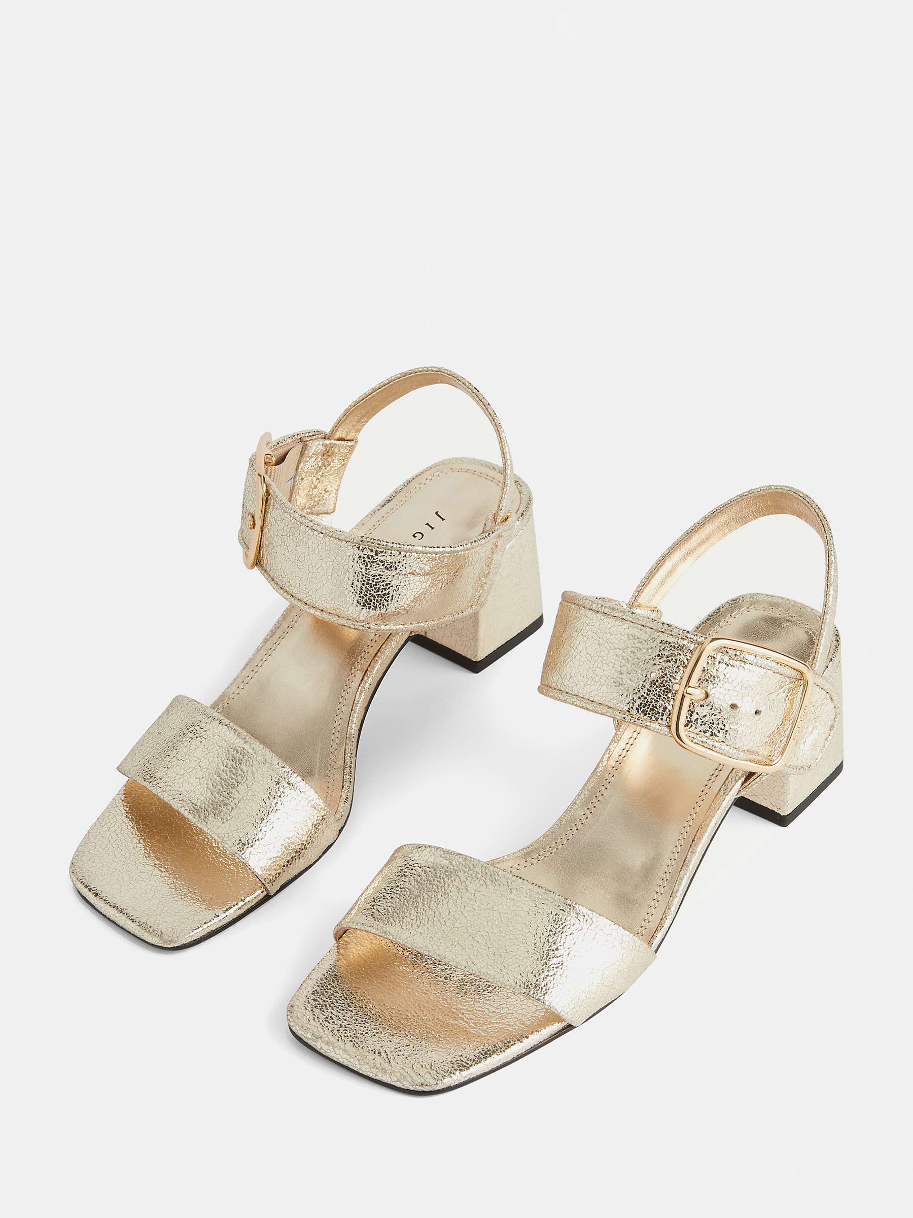 Buy Jigsaw Maybell Leather Block Heel Sandals Online at johnlewis.com