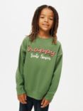 John Lewis Kids' Happy Treats Season Long Sleeve Jersey Top, Green