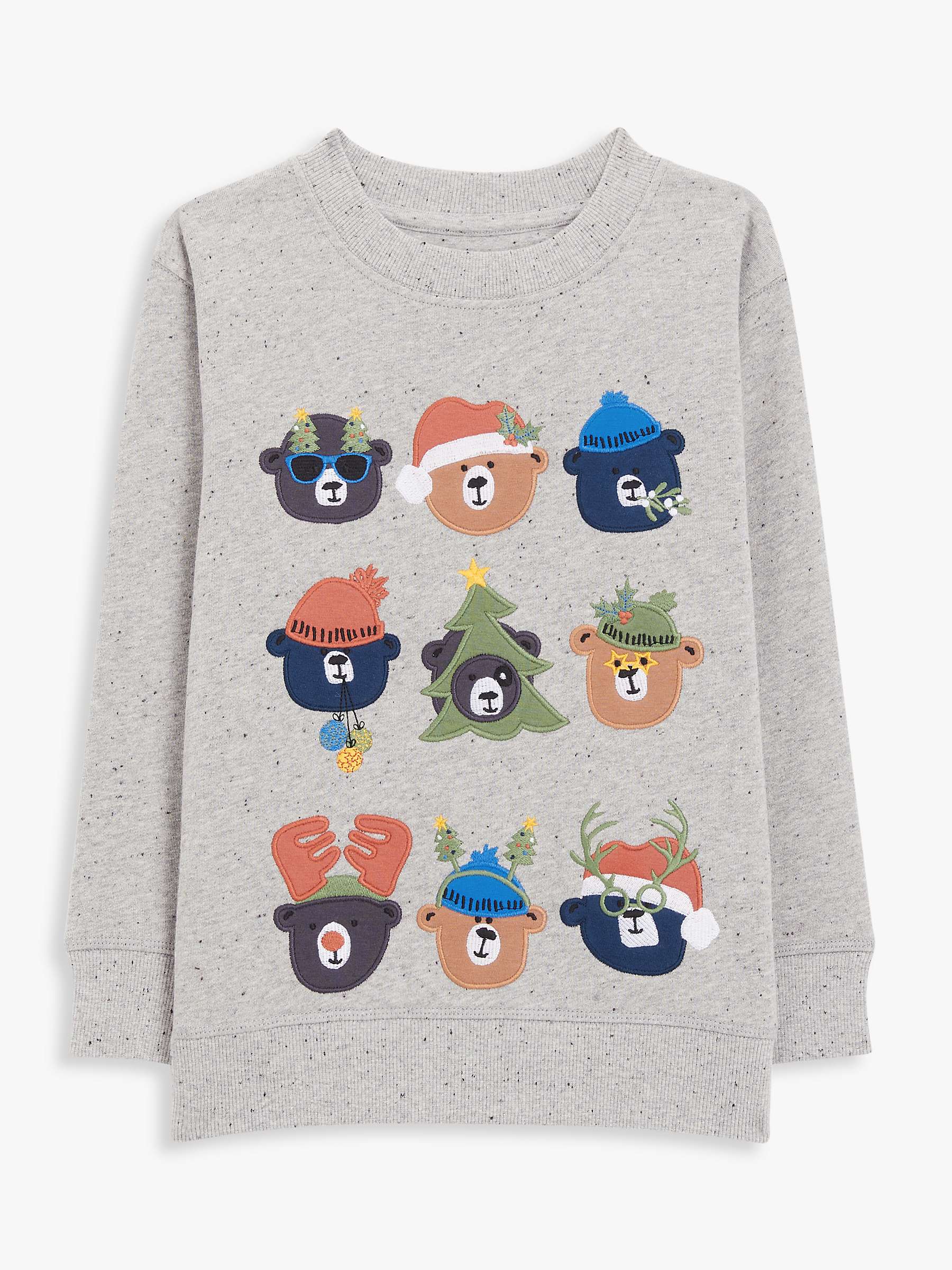 Buy John Lewis Kids' Christmas Bears Sweater, Grey Online at johnlewis.com