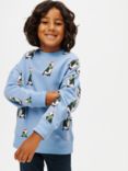 John Lewis Kids' Penguin Graphic Sweater, Blue