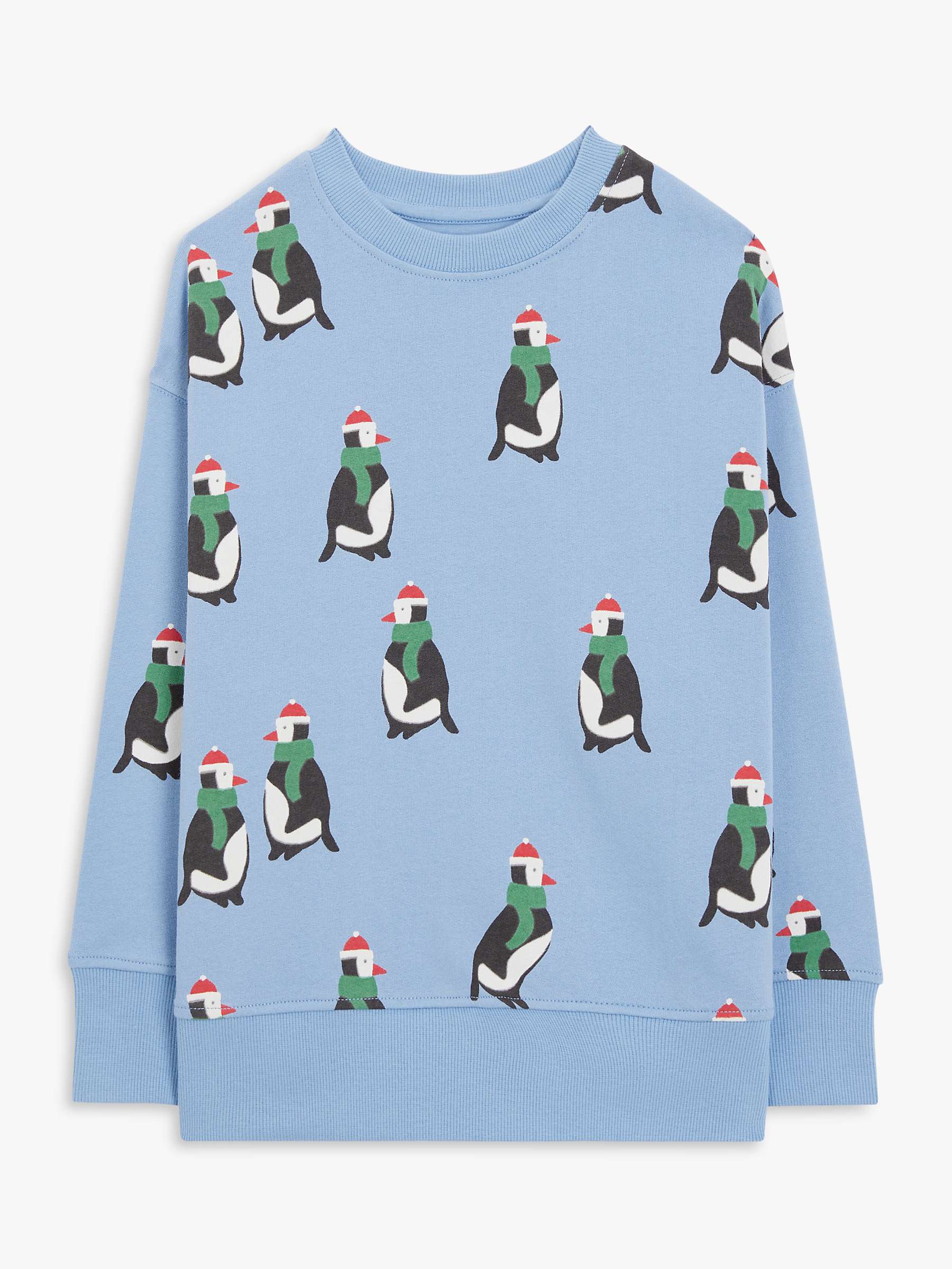 Buy John Lewis Kids' Penguin Graphic Sweater, Blue Online at johnlewis.com