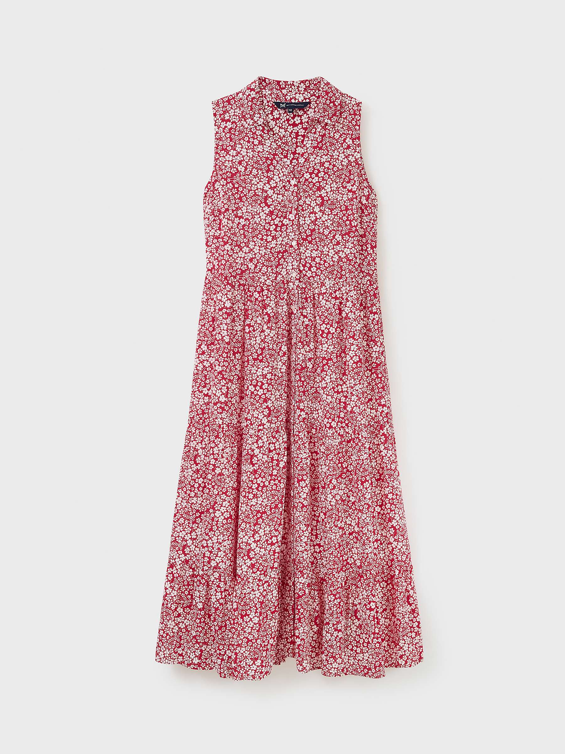 Buy Crew Clothing Hellie Sleeveless Floral Midi Dress, Pink/White Online at johnlewis.com