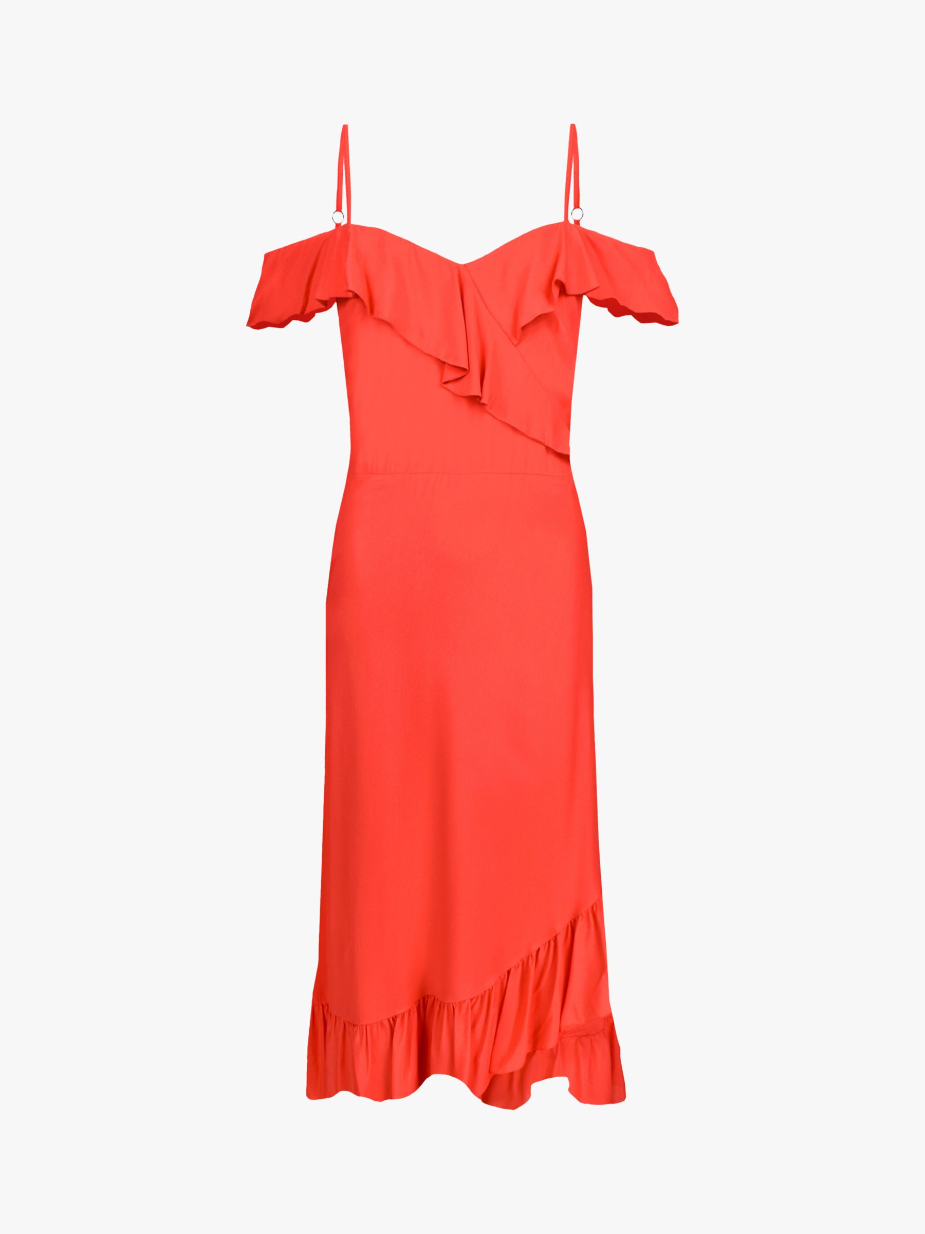 Ro&Zo Cold Shoulder Midi Dress, Coral, 6