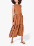 Ro&Zo Linen Blend Tiered Midi Dress