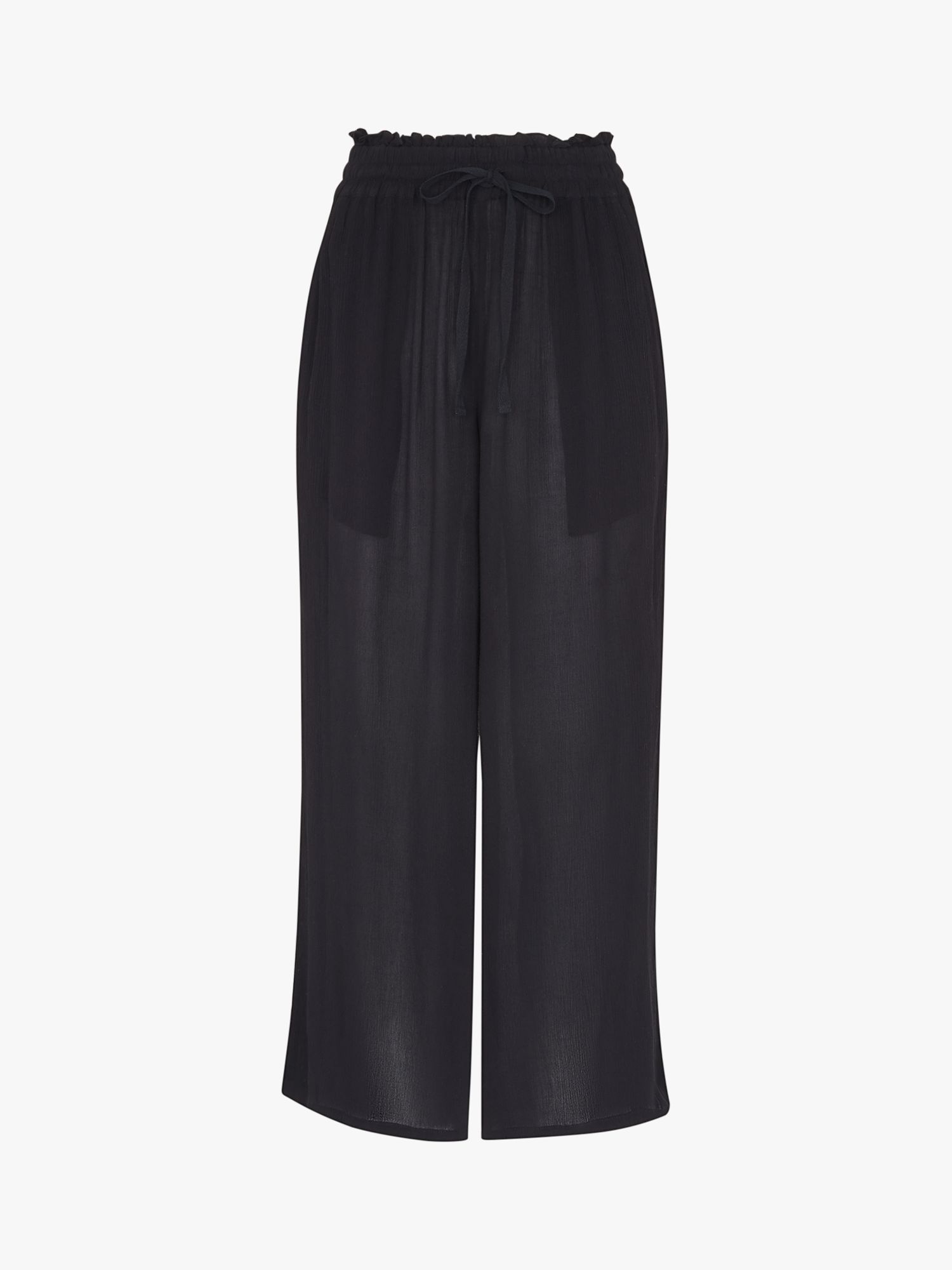 Whistles Imogen Fluid Cropped Trousers, Black, 6