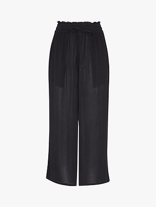 Whistles Imogen Fluid Cropped Trousers, Black