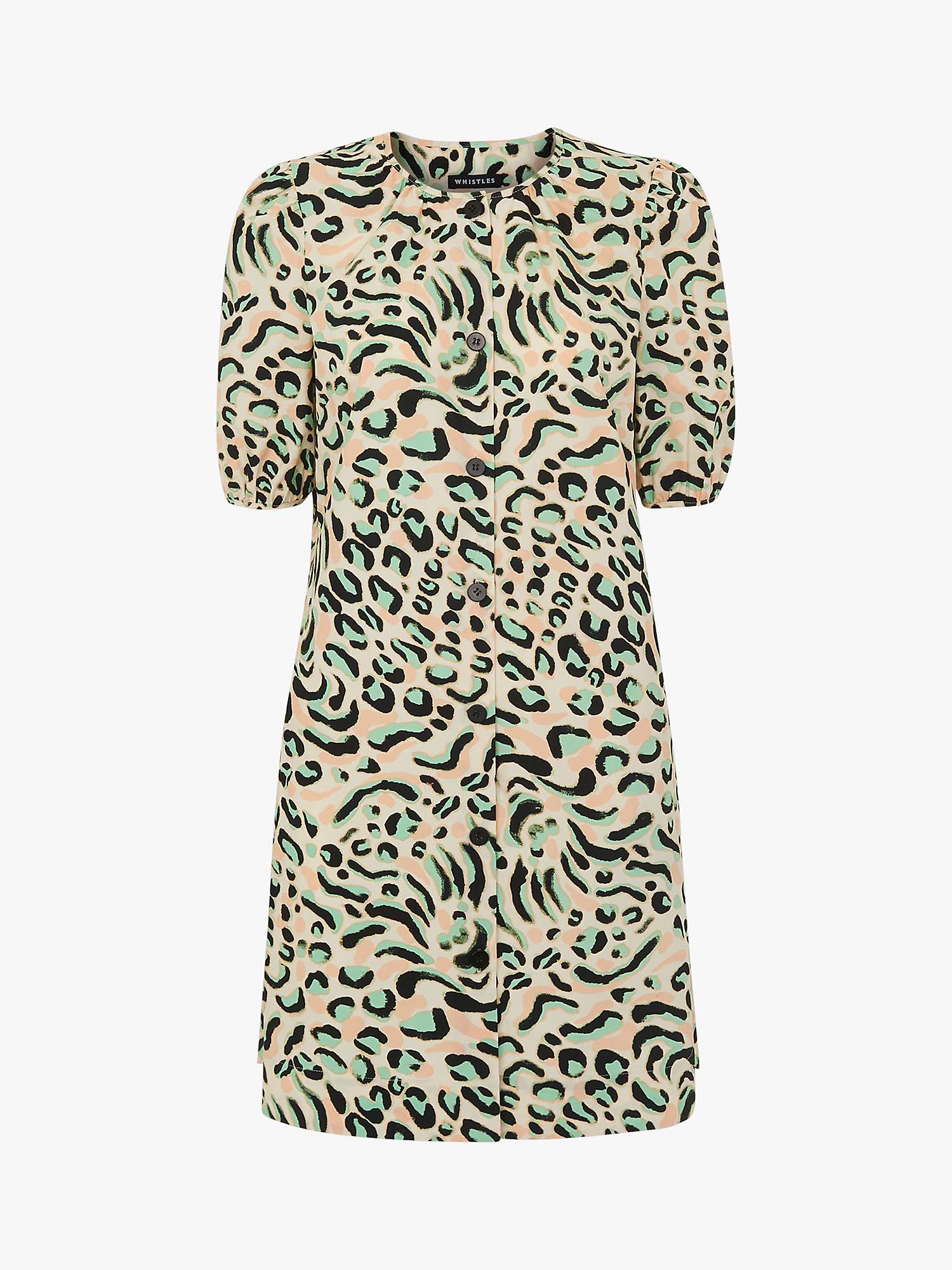 Buy Whistles Fluro Animal Print Button Front Dress, Multi Online at johnlewis.com
