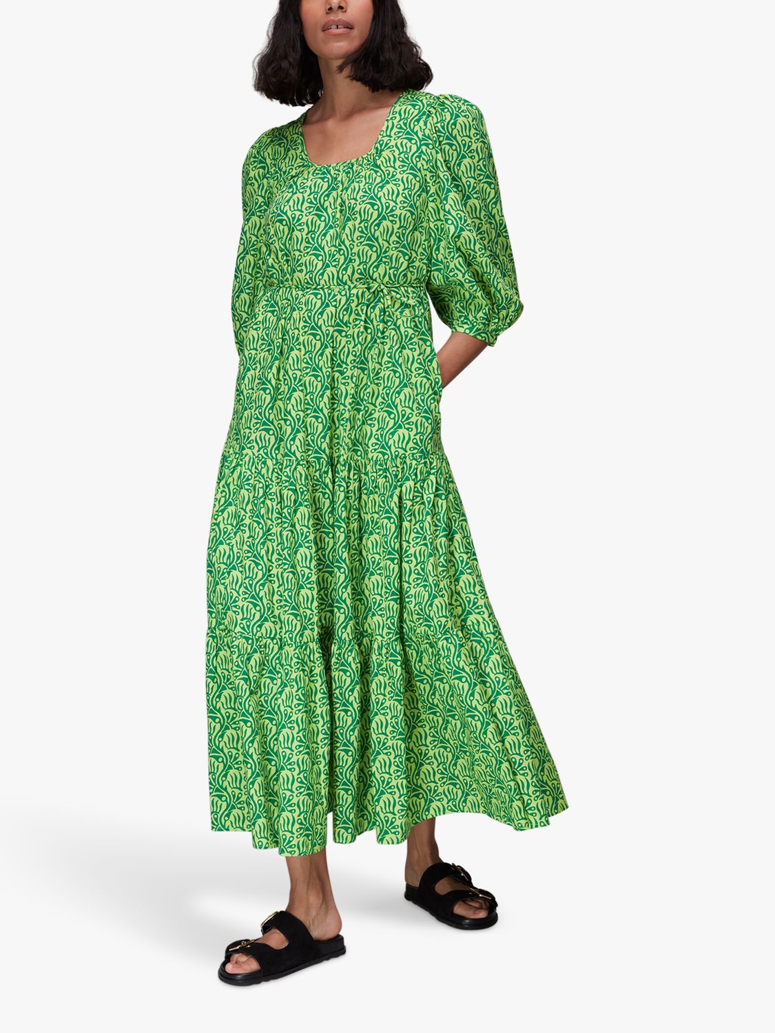 Sage Green Camilla Trapeze Dress, WHISTLES