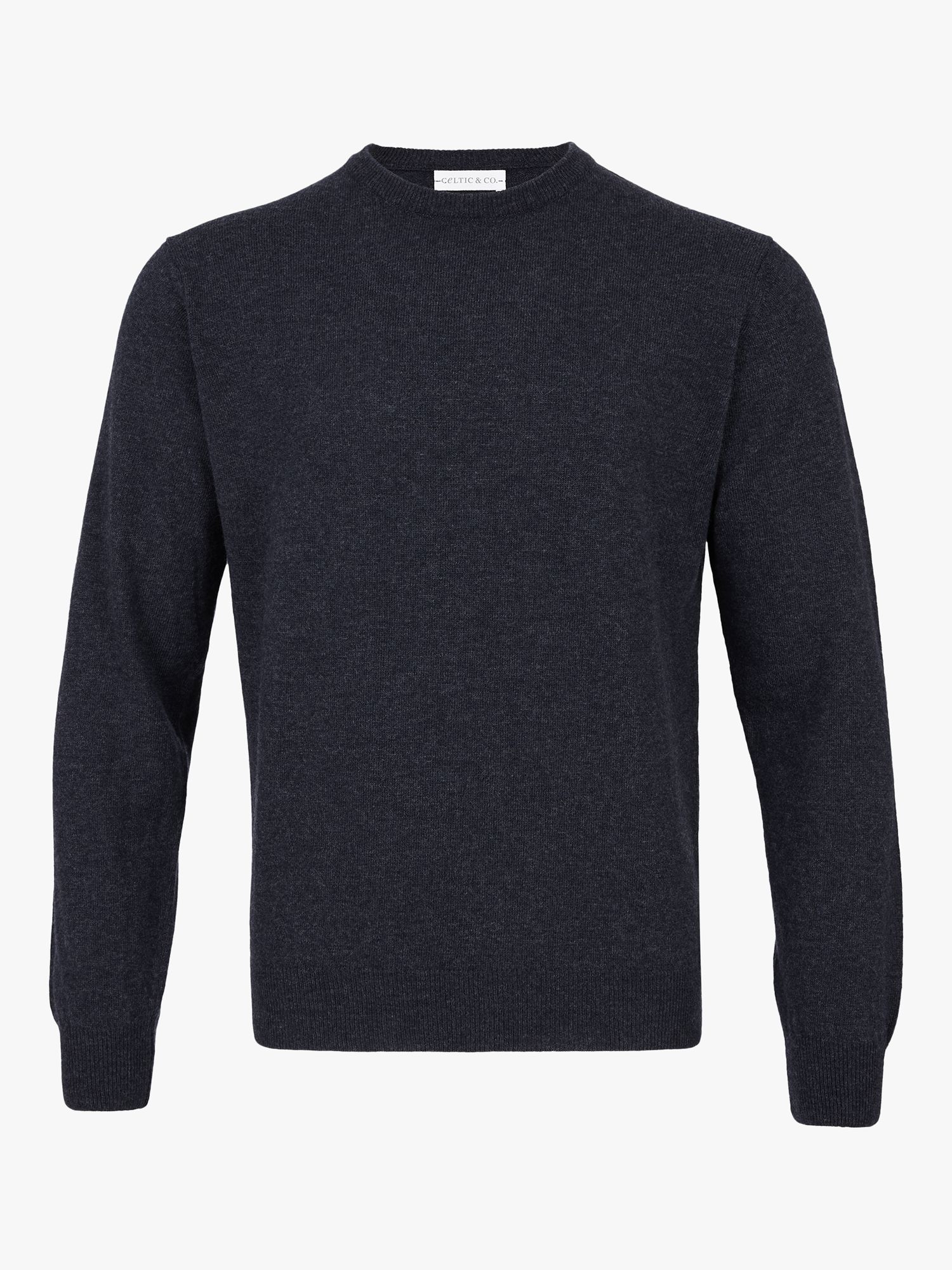 Celtic & Co. Supersoft Geelong Wool Crew Neck Jumper, Navy at John ...