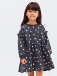 John Lewis Kids' Spot Sweater Dress, Charcoal, Charcoal