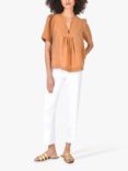 Ro&Zo Pleat Detail Linen Blend Top