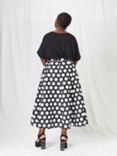 Kemi Telford Panel Spot Skirt, Black/White