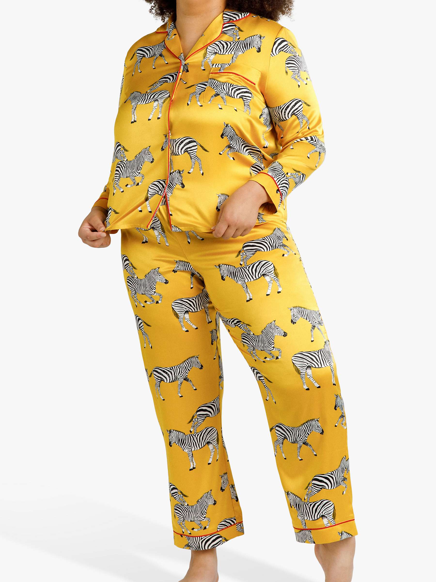 Buy Chelsea Peers Curve Zebra Print Satin Pyjamas Online at johnlewis.com