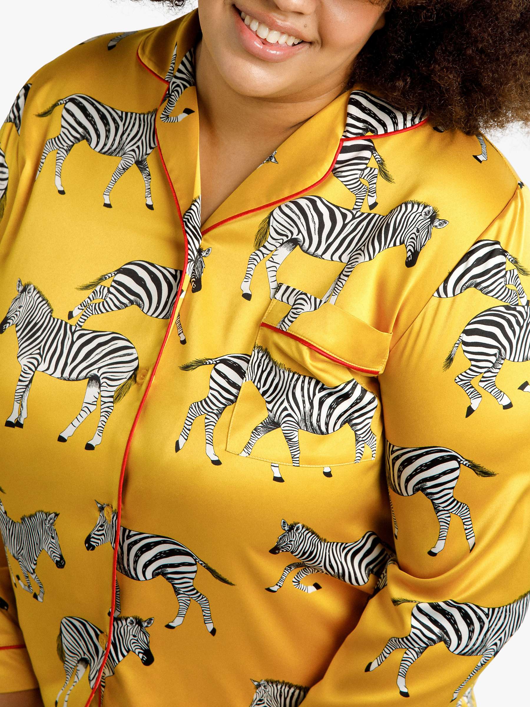 Buy Chelsea Peers Curve Zebra Print Satin Pyjamas Online at johnlewis.com