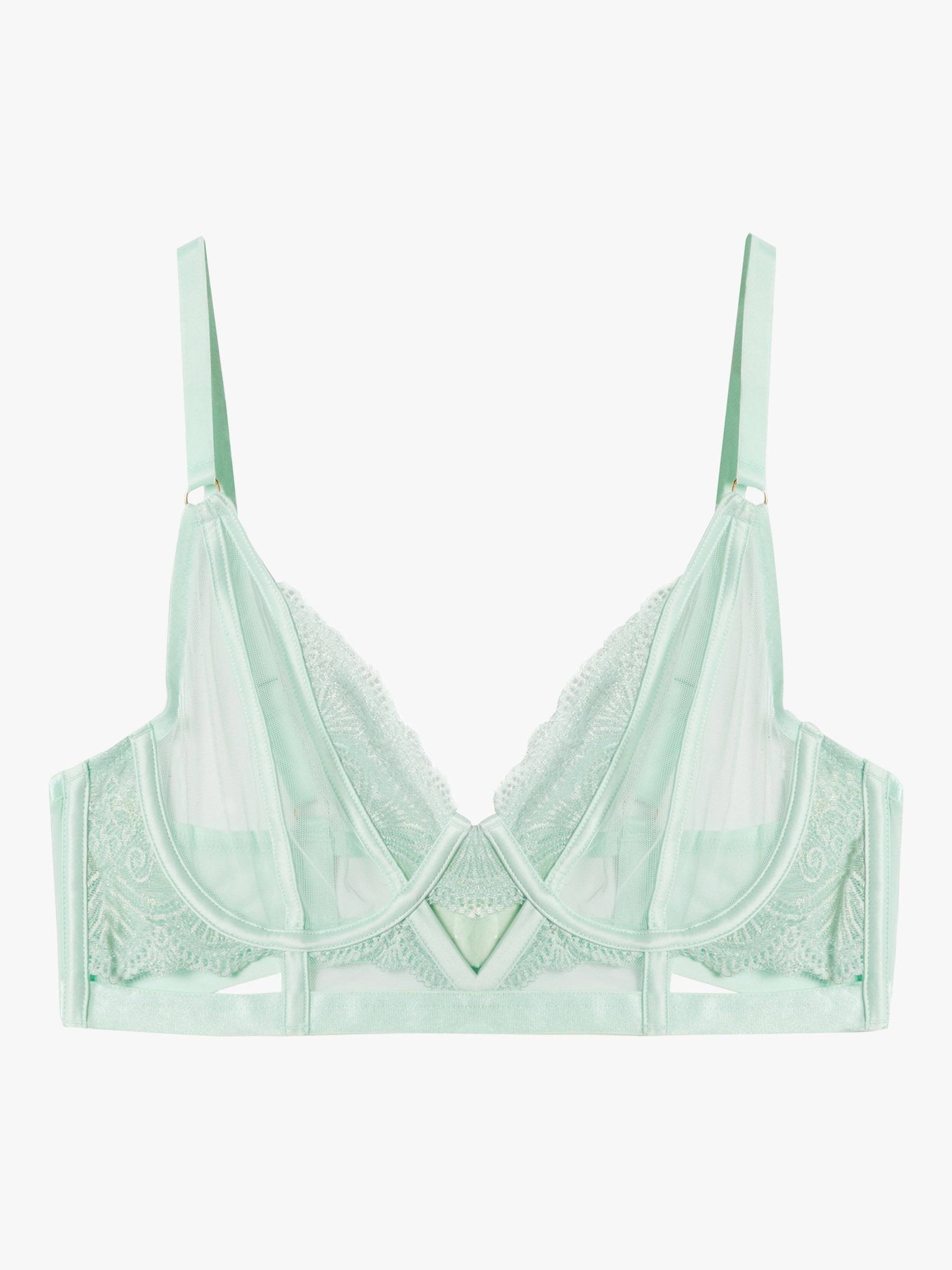 Playful Promises Fenella Lace and Net Longline Underwired Bra