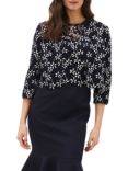 Phase Eight Ranie Floral Lace Jacket, Navy/Ivory, Navy/Ivory