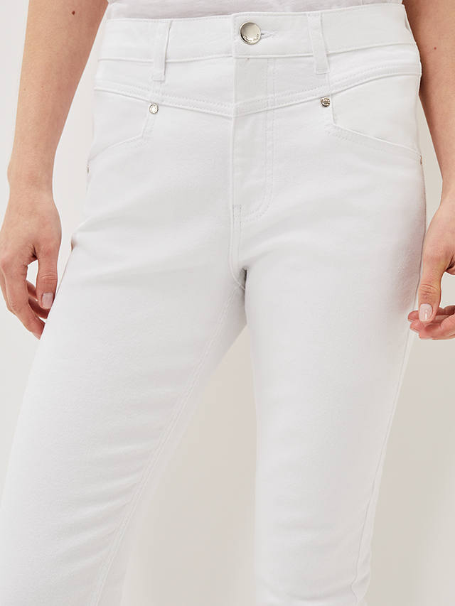 Phase Eight Hailee Topstitch Detail Ankle Jeans, White at John Lewis ...