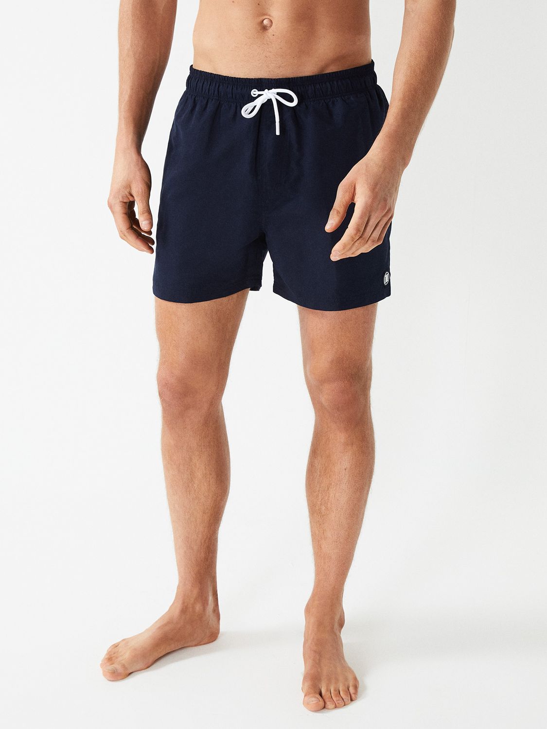 Reiss Wave Plain Drawstring Swim Shorts, Navy at John Lewis & Partners