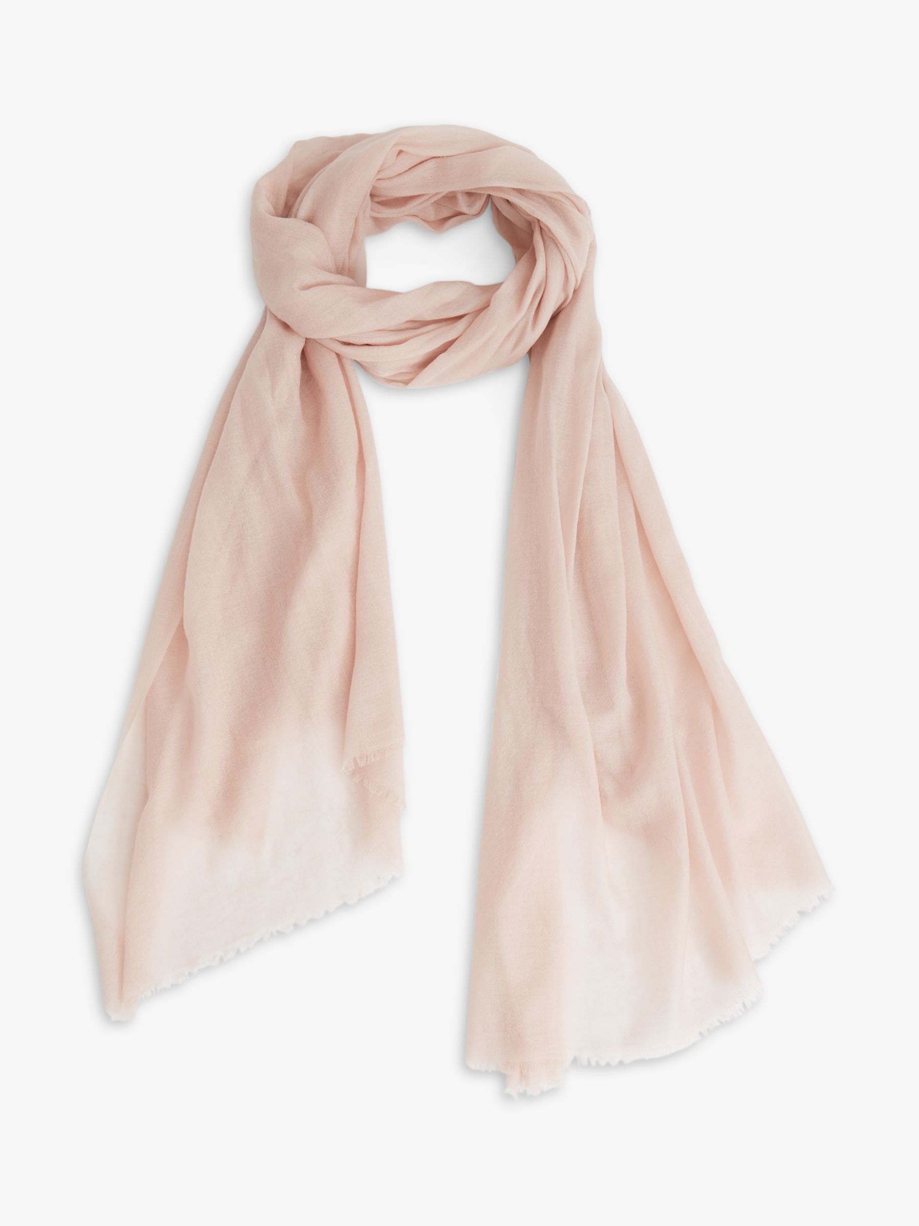 Reiss Heidi Wool and Cashmere Scarf, Blush, One Size