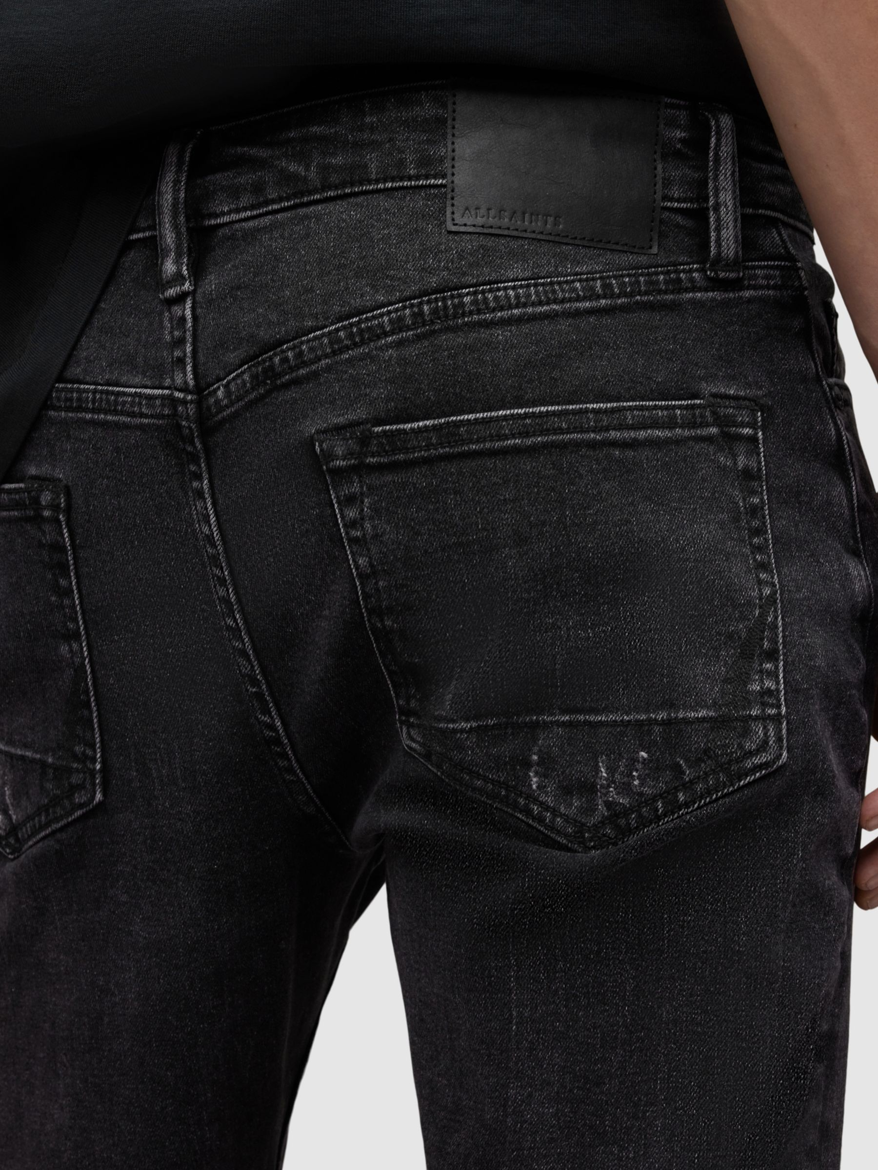 AllSaints Rex Slim Fit Jeans, Washed Black at John Lewis & Partners