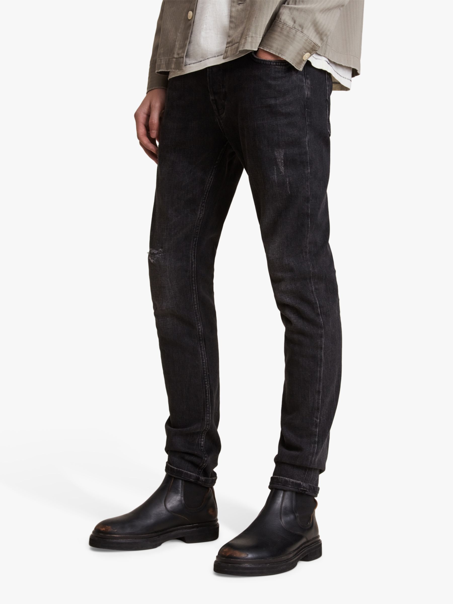 AllSaints Rex Slim Fit Jeans, Washed Black, 28R