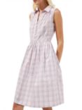 French Connection Yaki Cotton Check Sleeveless Dress, Soft Pink