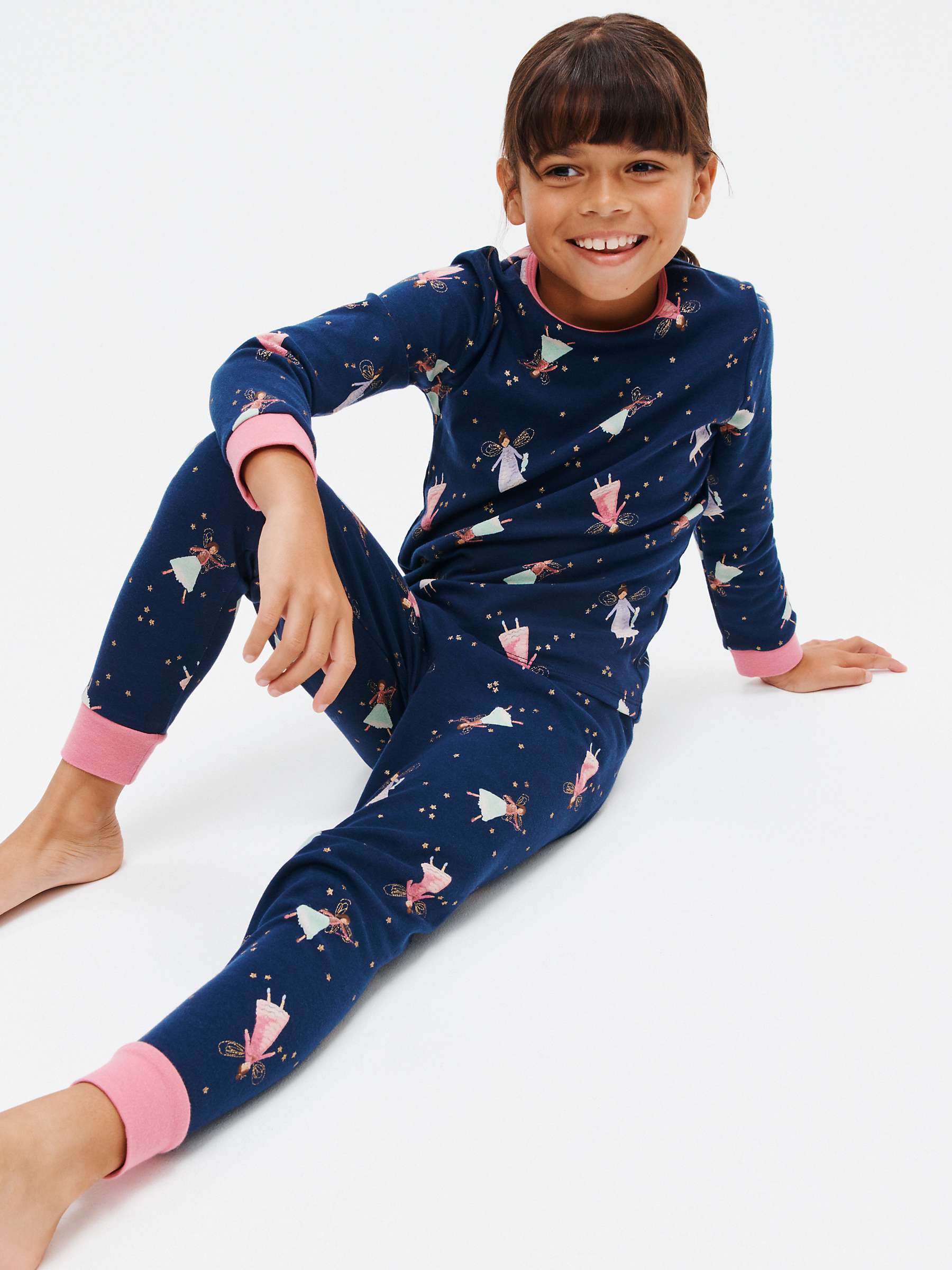 Buy John Lewis Kids' Fairy Print Pyjamas, Pack of 2, Blue/Multi Online at johnlewis.com
